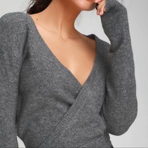Charcoal grey wrap sweater